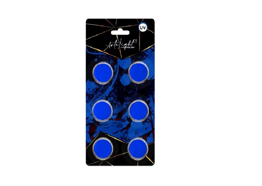 MAQUILLAJE ARTISTICO X 6 TURQUESA FLUO 2 GRS C/U (9060) ARTELIGHT